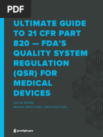 Ultimate Guide To 21 CFR Part 820 - FDA Quality System Regulation (QSR) For Medical Devices-1