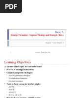 Topic 5 - Stategy Formulation - Business Strategy and Strategic Choice - Updated