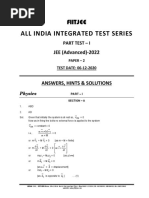 All India Integrated Test Series: JEE (Advanced) - 2022