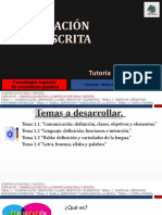 Tutoría No. 1. Generalidades de La Comunicación Oral y Escrita