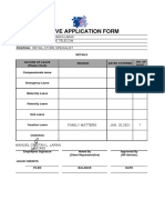 Leave Application Form: Retail Store Specialist Globe Telecom