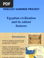 English Summer Project: Egyptian Civilization and Its Salient Features