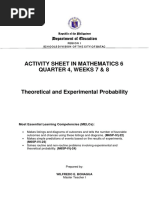 Activity Sheet in Mathematics 6 Quarter 4,: Weeks 7 & 8