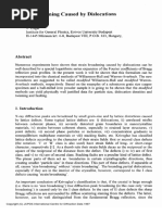 Strain Broadening Caused by Dislocations: Centre For Diffraction Data 1997