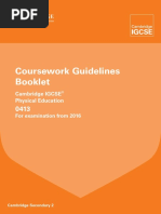 Coursework Guidelines Booklet: Cambridge IGCSE Physical Education