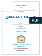 A Project Repoet ON: A Study of Strategy & Functioning of Field Process"