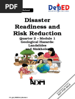 Disaster Readiness and Risk Reduction: Quarter 2 - Module 1 Geological Hazards: Landslides and Sinkholes