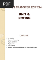 Mass Transfer Ecp 224: Unit 6: Drying