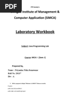 Laboratory Workbook: Sinhgad Institute of Management & Computer Application (SIMCA)