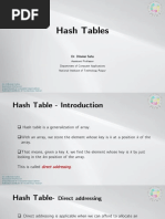 Hash Tables: Dr. Dibakar Saha