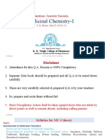 Medicinal Chemistry-I: Question /answer Session