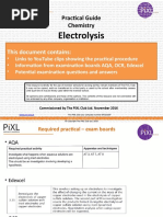 GCSE Practical Guide Chemistry Electrolysis