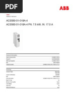 ACS580-01-018A-4 PN: 7.5 KW, IN: 17.0 A