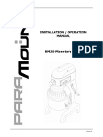 Installation / Operation Manual: BM20 Planetary Mixer