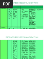 Cuadro Comparativo de Enfermedades Infecciosas en Ovinos