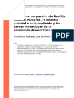 Tortorella, Roberto Luis (UNMdP CONI (..) (2007) - Argentina Un Pasado Sin Bastilla. Rodolfo Puiggros, La Historia Colonial e Independien (..)