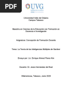 Ensayo La Teoría de Las Inteligencias Múltiples de Gardner