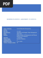 Business Statistics Assignment 4