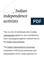 List of Indian Independence Activists - Wikipedia