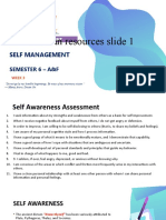 Human Resources Slide 1: Self Management