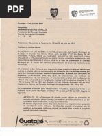 Objeciones Al Acuerdo # 06 Del 06 de Julio de 2021