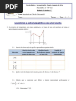 Ficha - Extremos Relativos e Monotonia