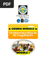 A COURSE MODULE in Eng322 Module 1 Lesson 2a