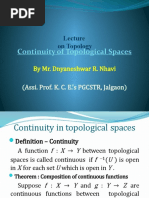 Continuity of Topological Spaces: On Topology