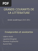 Grands Courants de La Litterature: Année Académique 2010-2011