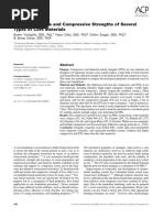 Diametral Tensile and Compressive Strengths of Several Types of Core Materials