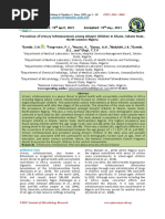 Prevalence of Urinary Schistosomiasis Among Almajiri Children in Silame, Sokoto State, North-Western Nigeria