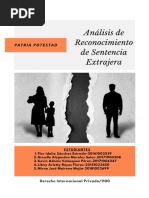 Análisis de Reconocimiento de Sentencia Extranjera - Patria Potestad