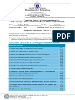 Department of Education: Checklist of Grade 1 Developmental Behaviors