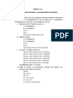 Tarea #10 Distribución Binomial y Distribución de Poisson