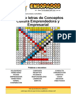 Sopa de Letras de Conceptos Cultura Emprendedora y Empresarial