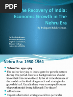 The Recovery of India: Economic Growth in The Nehru Era: by Pulapare Balakrishnan