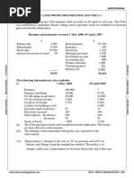 Receipts and Payments Account 1 May 2006-30 April, 2007: Q: 1 - Non-Profit Organization - May 2007 - # 1