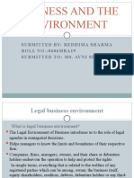 Business and The Environment: Submitted By: Redhima Sharma ROLL NO.:0606MBA19 Submitted To: Ms. Avni Sharma