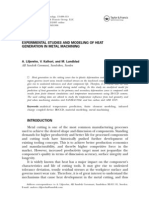 Mechanical Engineering Journal - Experimental Studies and Modeling of Heat Generation in Metal Machining