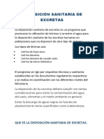 Disposición Sanitaria de Excretas.