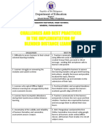 Challenges and Best Practices in The Implementation of Blended Distance Learning