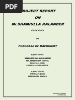 Project Report ON MR - Shamiulla Kalander: Purchase of Machinery