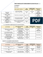 Learning Delivery Modality Implementation Plan: Part I: Learning Management