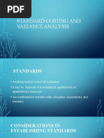 STANDARD COSTING and Variance Analysis