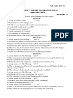 Printed Pages: 01 Sub Code: RUC 501 Paper Id: L 199503 B Tech (Sem V) Theory Examination 2018-19 Cyber Security Time: 3 Hours Total Marks: 70