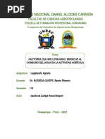 Factores Que Influyen en El Derecho Al Consumo Del Agua en La Actividad Agrícola