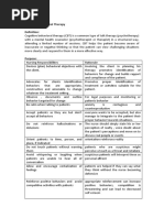 Psychotherapies Cognitive Behavioral Therapy Definition