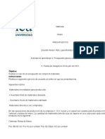 Actividad de Aprendizaje 4. Presupuesto para La Compra de Materiales.