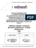 Anexo 13 Plan de Contingencia para Transporte de Residuos Peligros - ECOSEM HCCA - 2020 Rev1