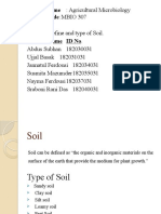 Course Name: Agricultural Microbiology Course Code:MBIO 307 Group:D Topic:Define and Type of Soil. Student Name ID No